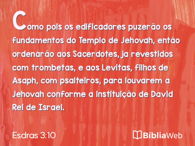 Esdras 3:10 em imagem para compartilhar