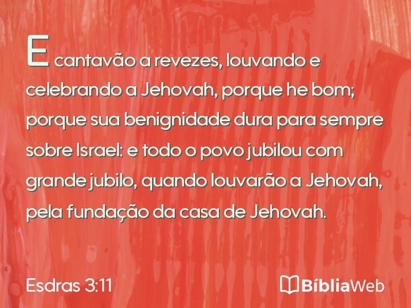 Esdras 3:11 em imagem para compartilhar