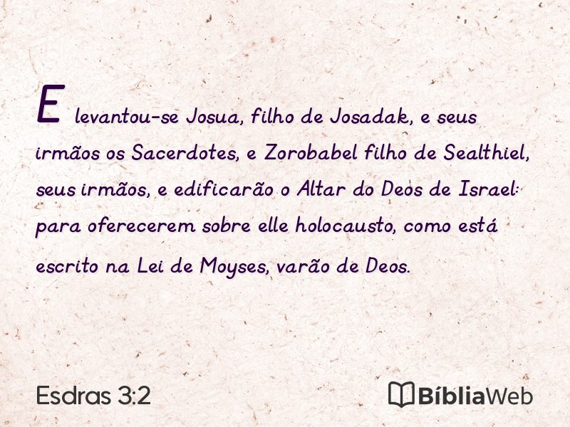 Esdras 3:2 em imagem para compartilhar