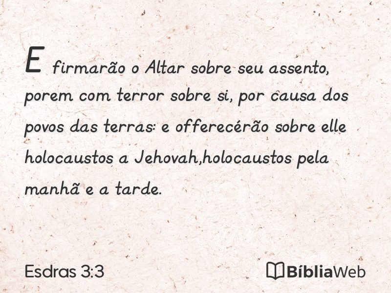Esdras 3:3 em imagem para compartilhar