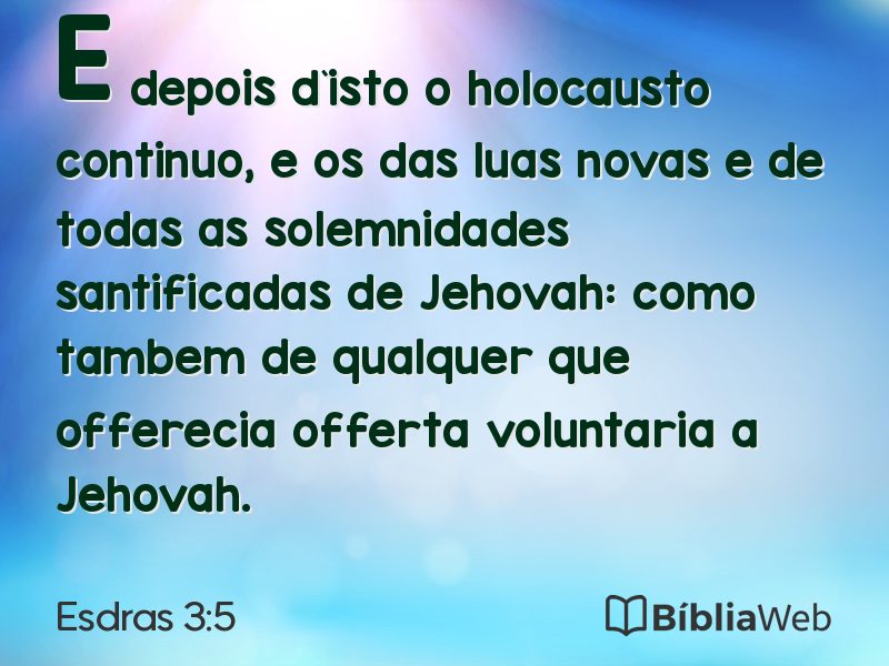 Esdras 3:5 em imagem para compartilhar