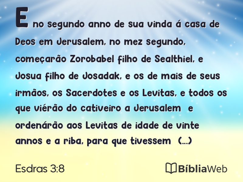 Esdras 3:8 em imagem para compartilhar