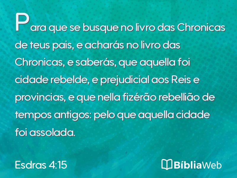 Esdras 4:15 em imagem para compartilhar