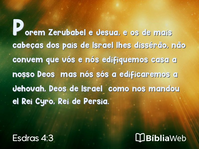 Esdras 4:3 em imagem para compartilhar