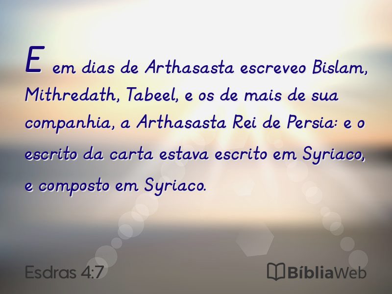 Esdras 4:7 em imagem para compartilhar
