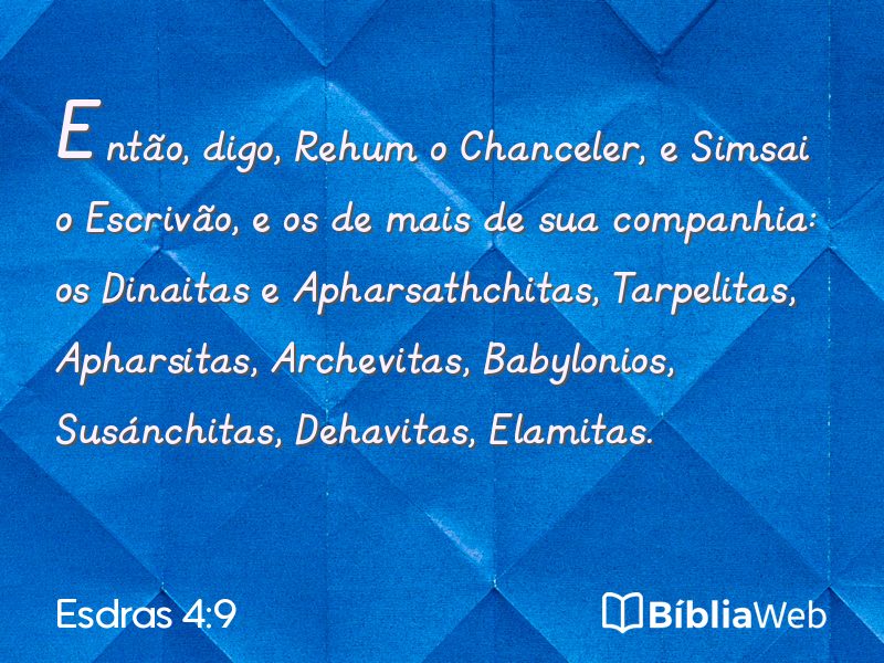 Esdras 4:9 em imagem para compartilhar