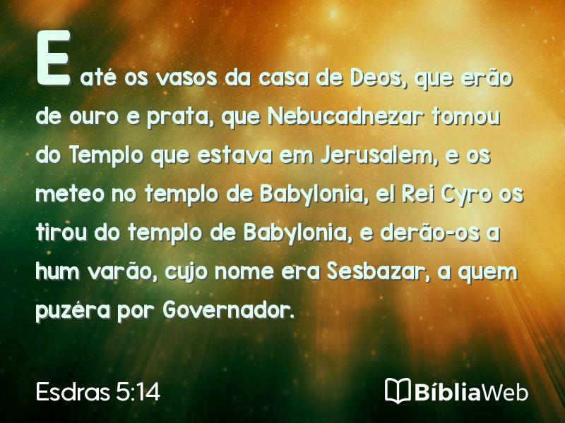 Esdras 5:14 em imagem para compartilhar
