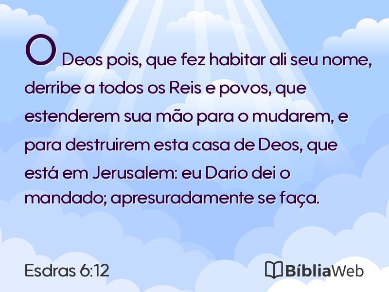 Esdras 6:12 em imagem para compartilhar