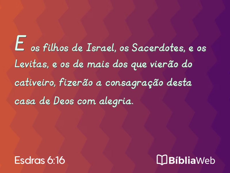 Esdras 6:16 em imagem para compartilhar