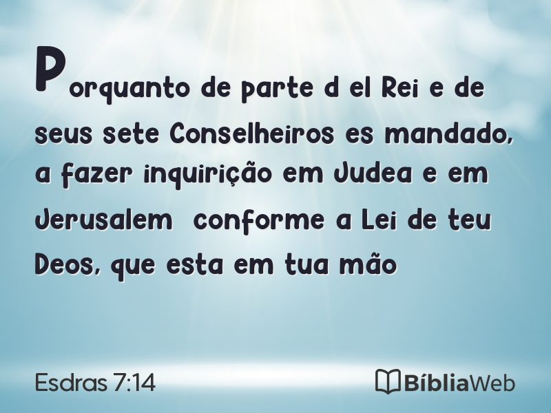 Esdras 7:14 em imagem para compartilhar