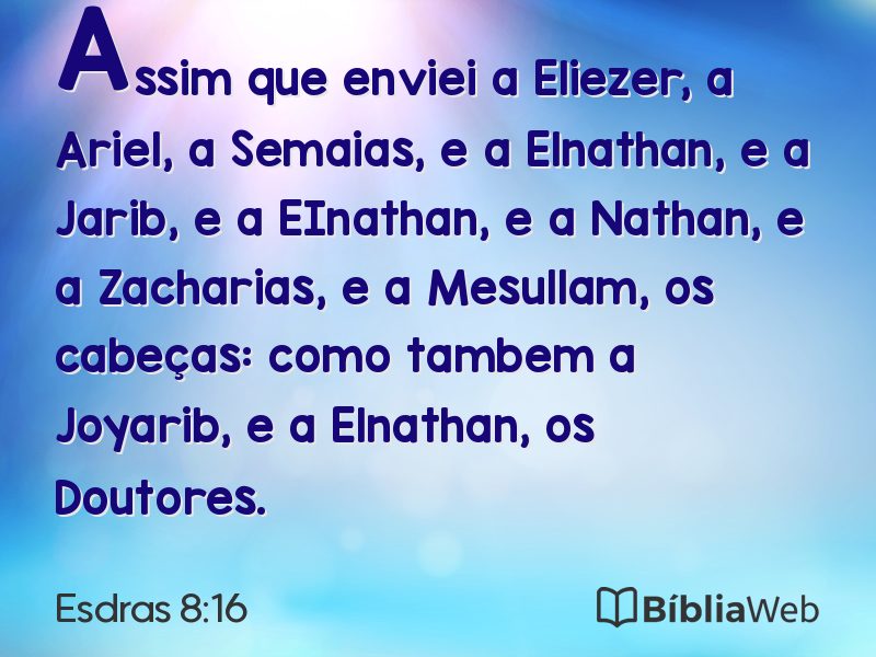 Esdras 8:16 em imagem para compartilhar