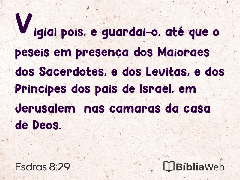 Esdras 8:29 em imagem para compartilhar