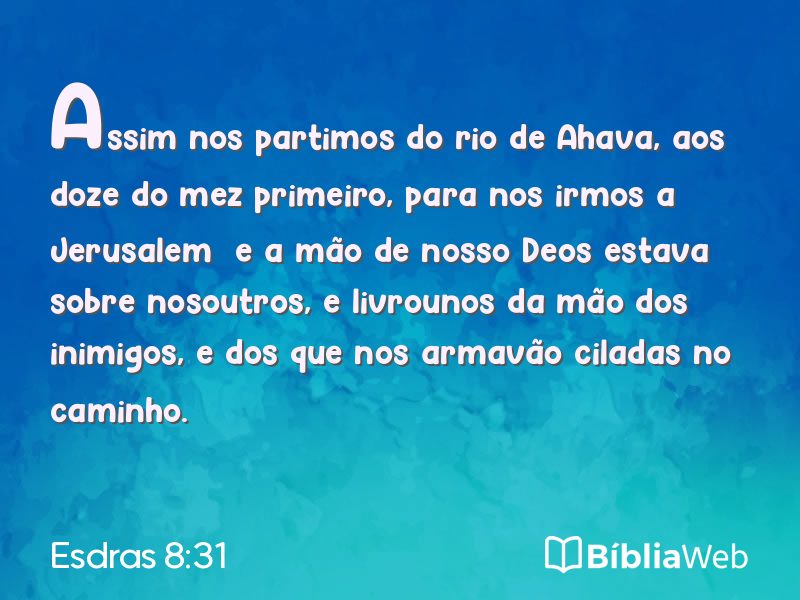 Esdras 8:31 em imagem para compartilhar
