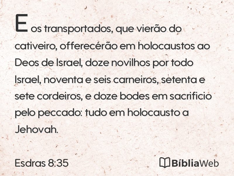 Esdras 8:35 em imagem para compartilhar