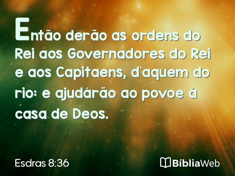 Esdras 8:36 em imagem para compartilhar