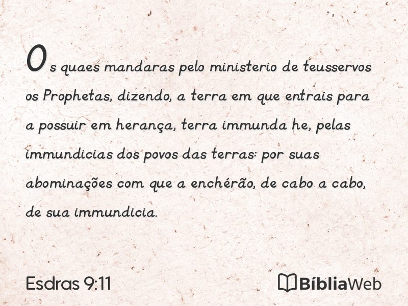 Esdras 9:11 em imagem para compartilhar