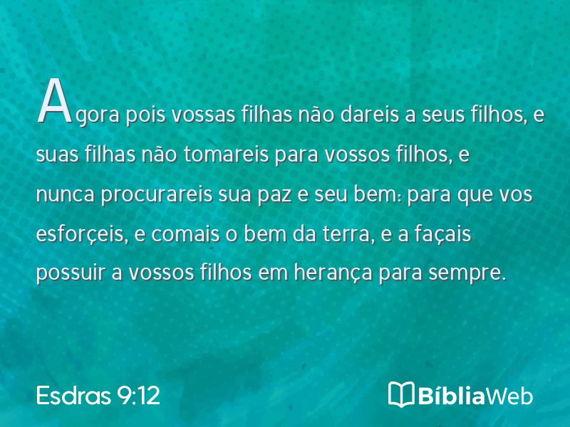 Esdras 9:12 em imagem para compartilhar