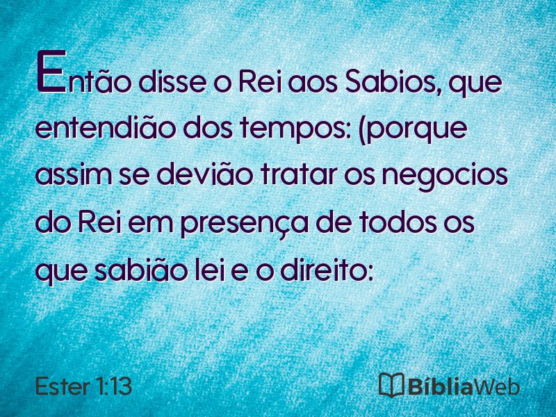 Ester 1:13 em imagem para compartilhar