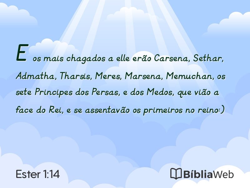Ester 1:14 em imagem para compartilhar