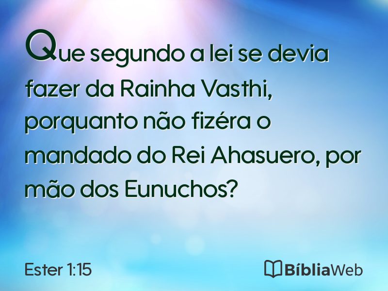 Ester 1:15 em imagem para compartilhar