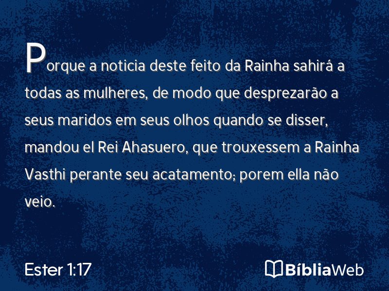 Ester 1:17 em imagem para compartilhar