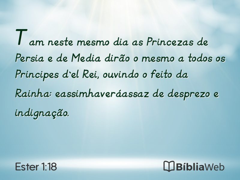 Ester 1:18 em imagem para compartilhar
