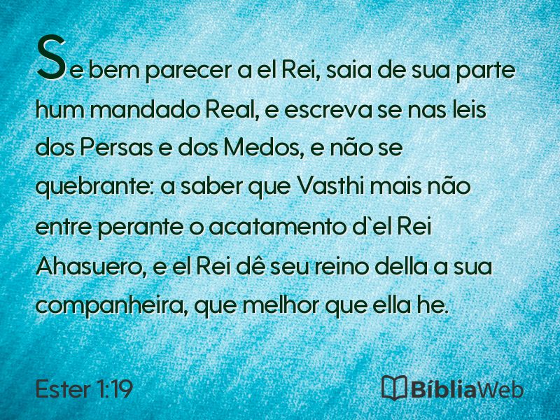 Ester 1:19 em imagem para compartilhar