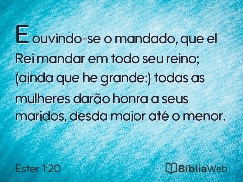Ester 1:20 em imagem para compartilhar