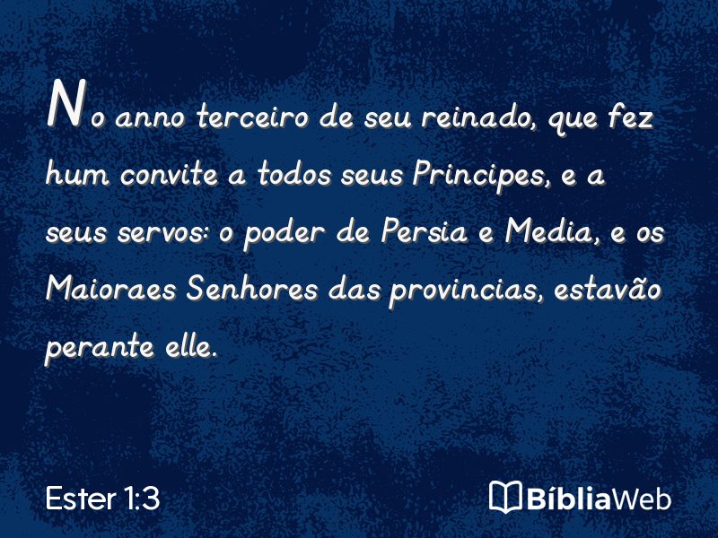 Ester 1:3 em imagem para compartilhar