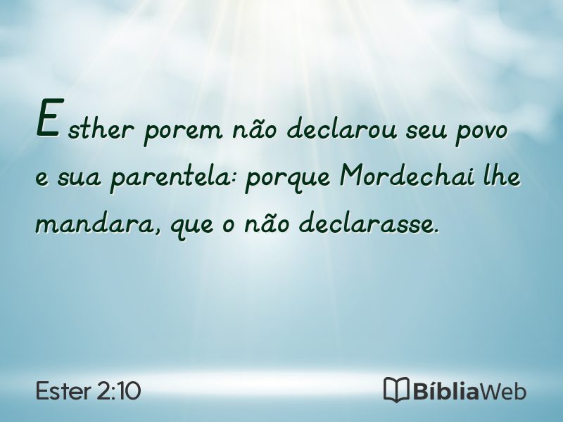 Ester 2:10 em imagem para compartilhar