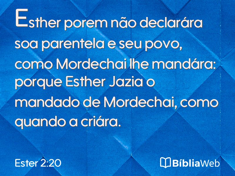 Ester 2:20 em imagem para compartilhar