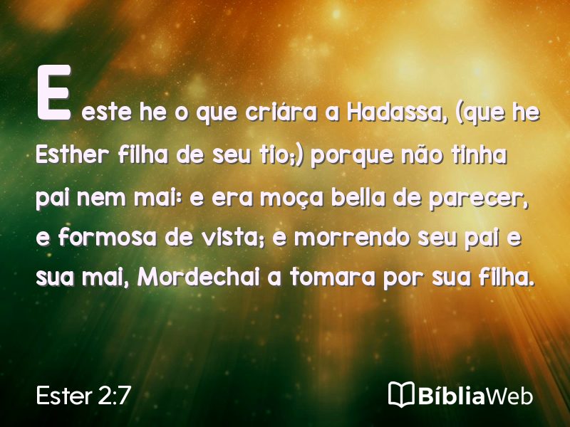 Ester 2:7 em imagem para compartilhar