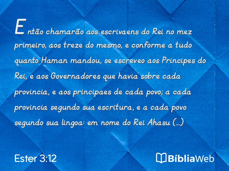 Ester 3:12 em imagem para compartilhar