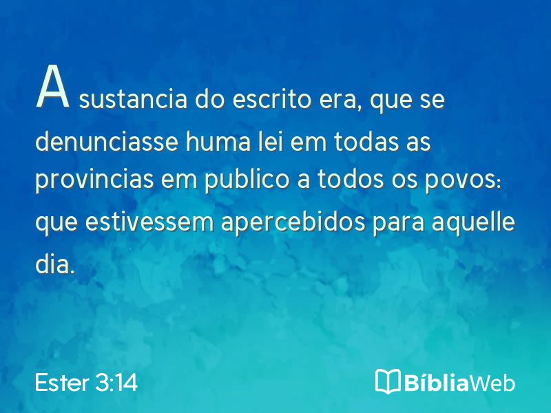 Ester 3:14 em imagem para compartilhar