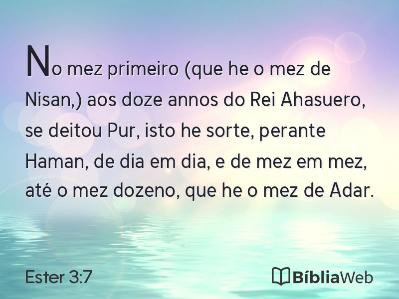 Ester 3:7 em imagem para compartilhar