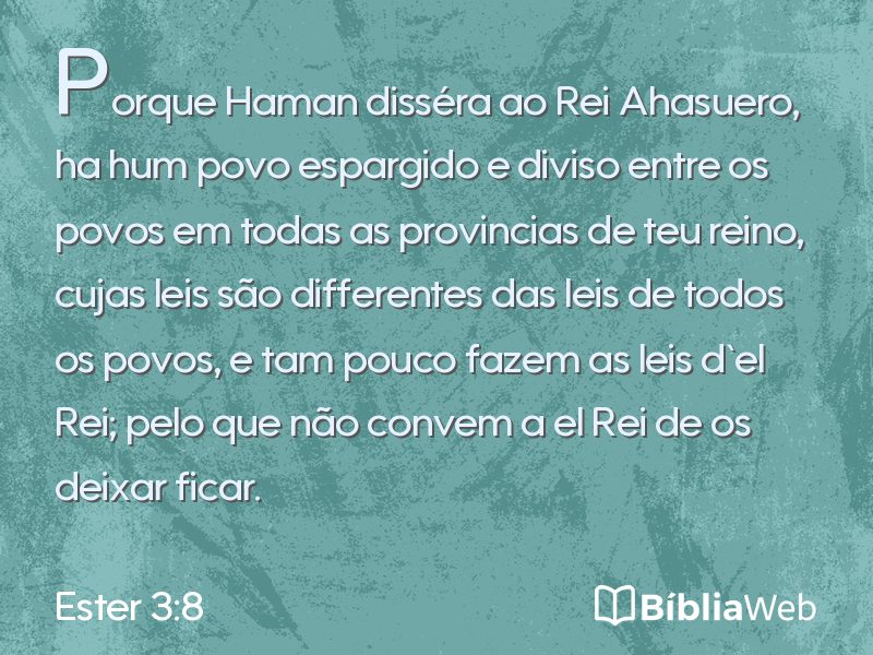 Ester 3:8 em imagem para compartilhar