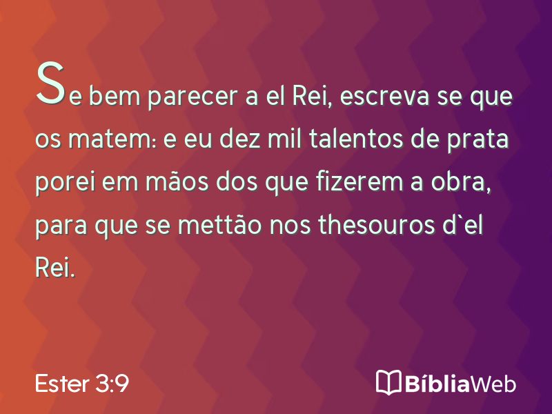 Ester 3:9 em imagem para compartilhar