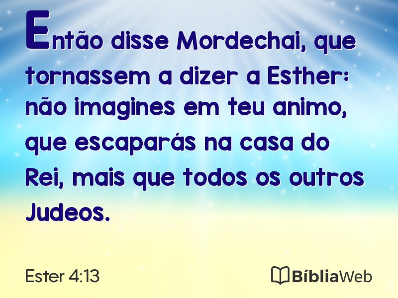 Ester 4:13 em imagem para compartilhar