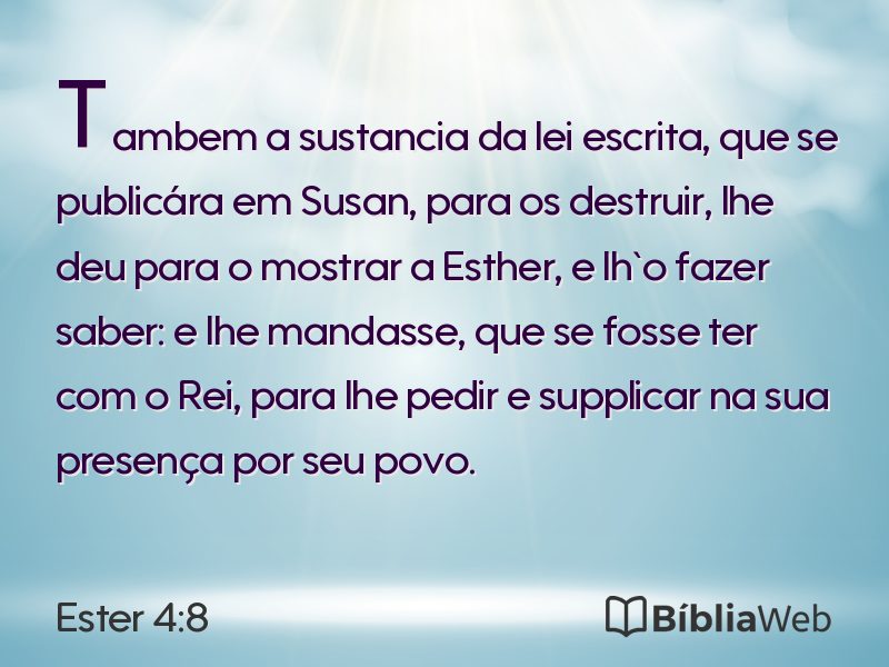 Ester 4:8 em imagem para compartilhar