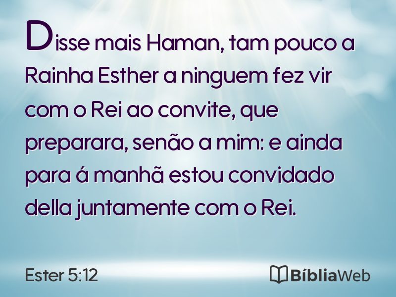 Ester 5:12 em imagem para compartilhar