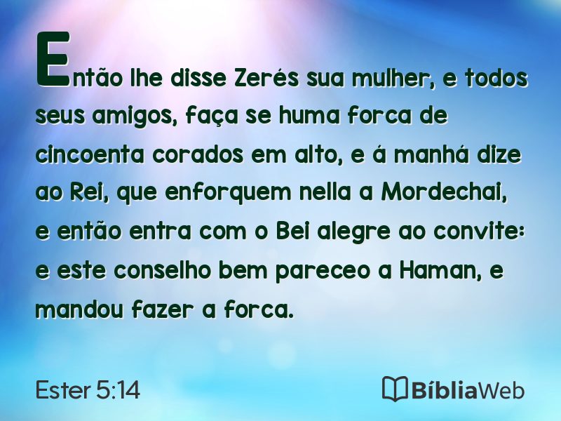 Ester 5:14 em imagem para compartilhar