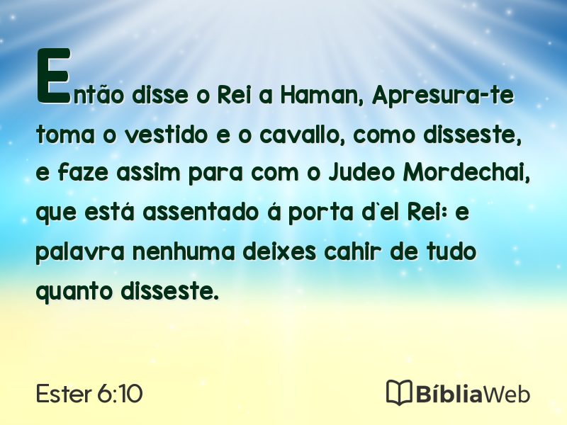 Ester 6:10 em imagem para compartilhar