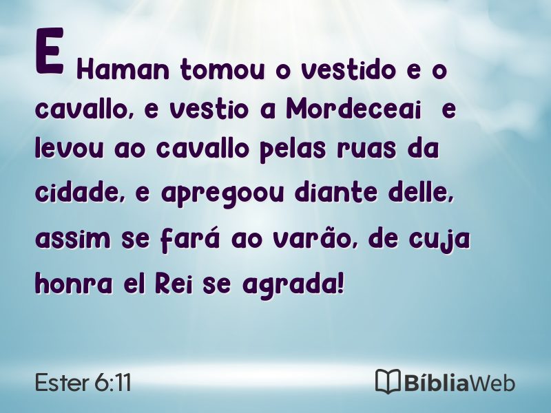 Ester 6:11 em imagem para compartilhar