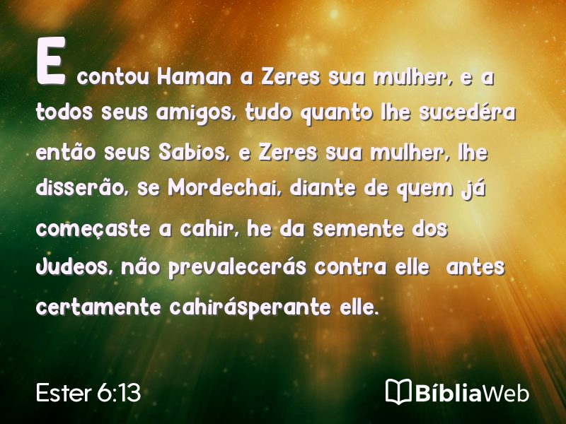 Ester 6:13 em imagem para compartilhar
