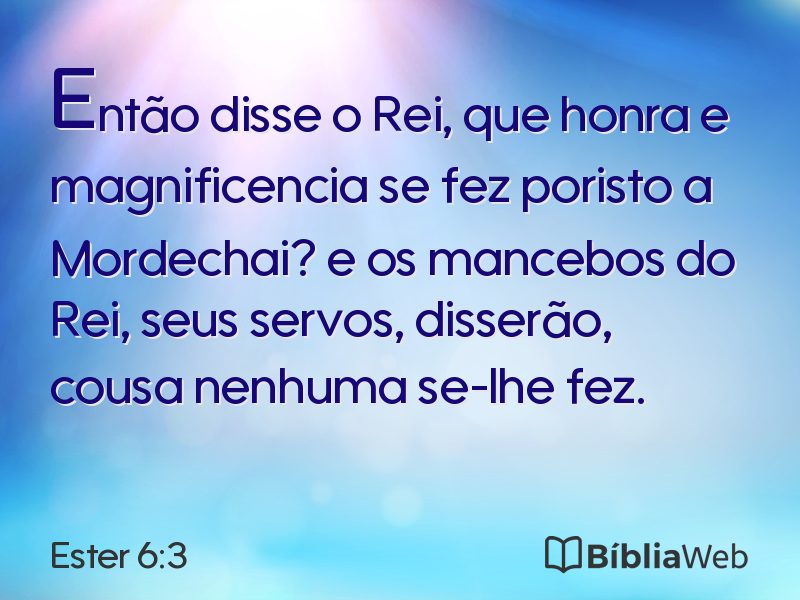 Ester 6:3 em imagem para compartilhar