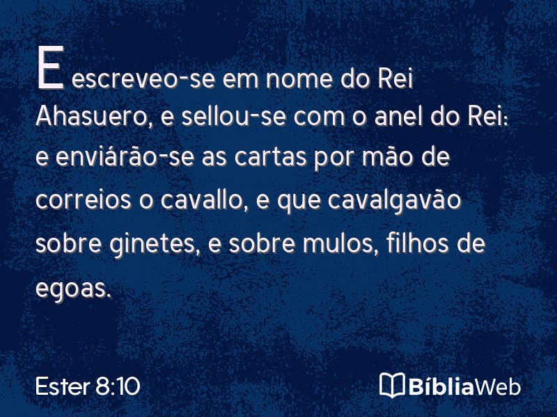 Ester 8:10 em imagem para compartilhar