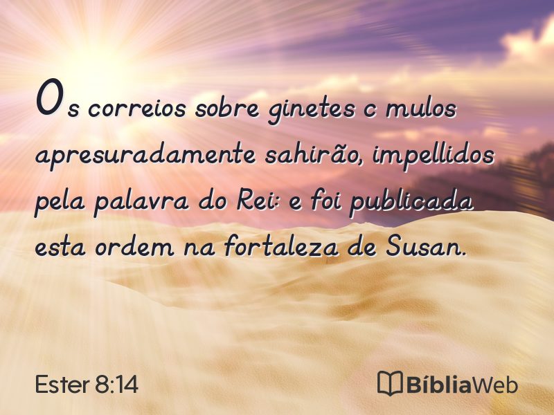 Ester 8:14 em imagem para compartilhar