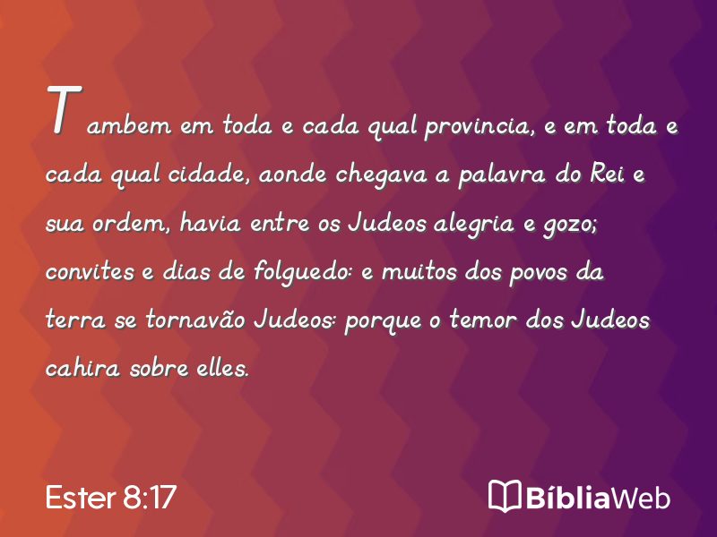Ester 8:17 em imagem para compartilhar