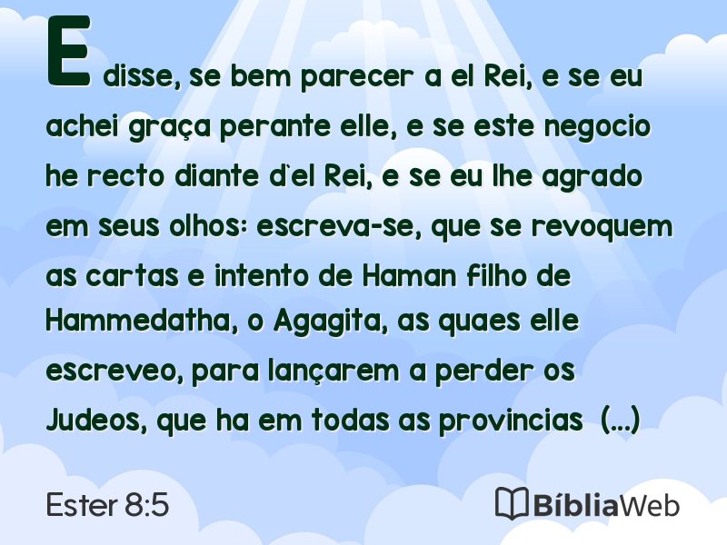 Ester 8:5 em imagem para compartilhar