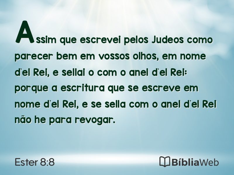 Ester 8:8 em imagem para compartilhar